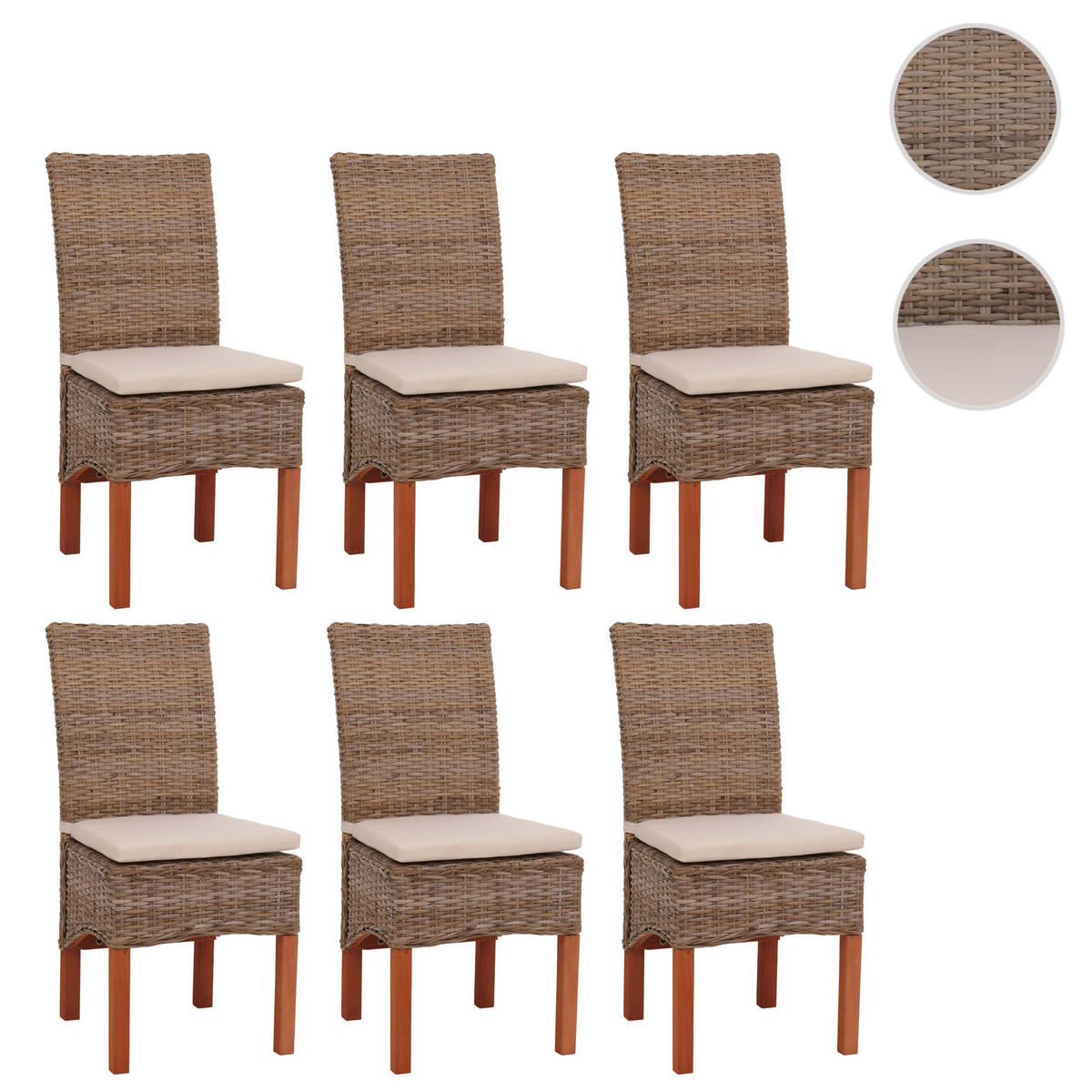 ESSZIMMERSTUHL Braun 6er-Set - Braun, Holz (46/96/50cm) - MCW