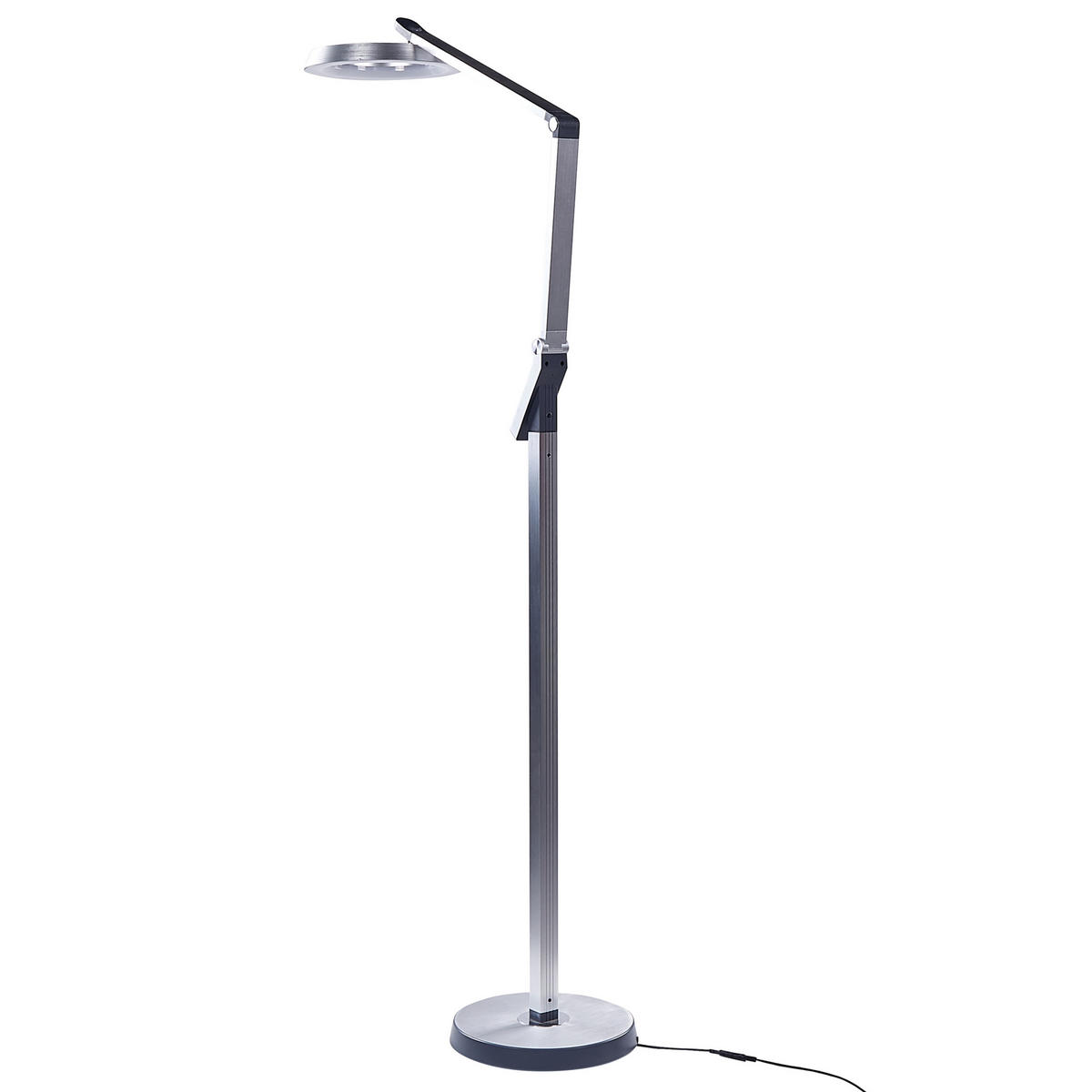 STEHLAMPE Carina 27/63/170 cm - Silberfarben, Kunststoff (27/27/170cm) - Beliani