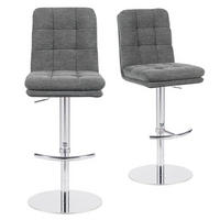 BARHOCKER Juno - Chromfarben/Grau, Textil/Metall (45/98/57cm) - DUBI Möbel