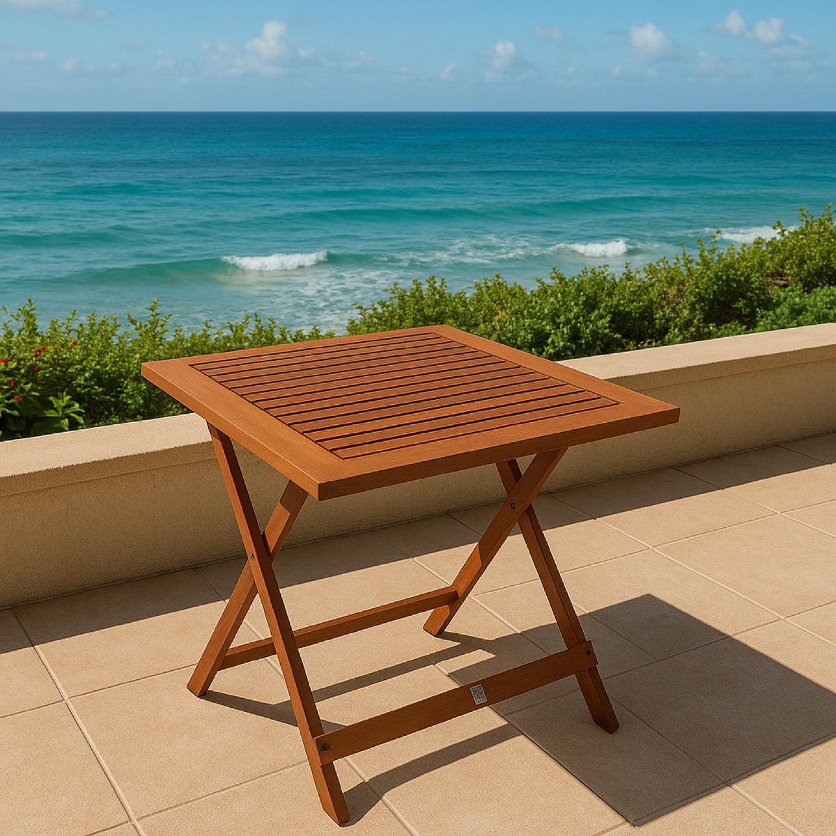 BEISTELL-KLAPPTISCH Atherton - Bistrotisch aus Akazienholz, Oberfäche geölt, BxTxH: 45x45x45 cm - Braun, Metall (45/45/45cm) - TPFGarden