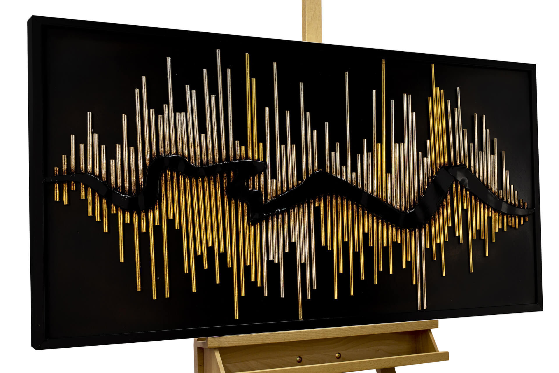 METALLBILD Gold 120/60 cm - Silberfarben/Goldfarben, Metall (7.95/60cm) - KUNSTLOFT