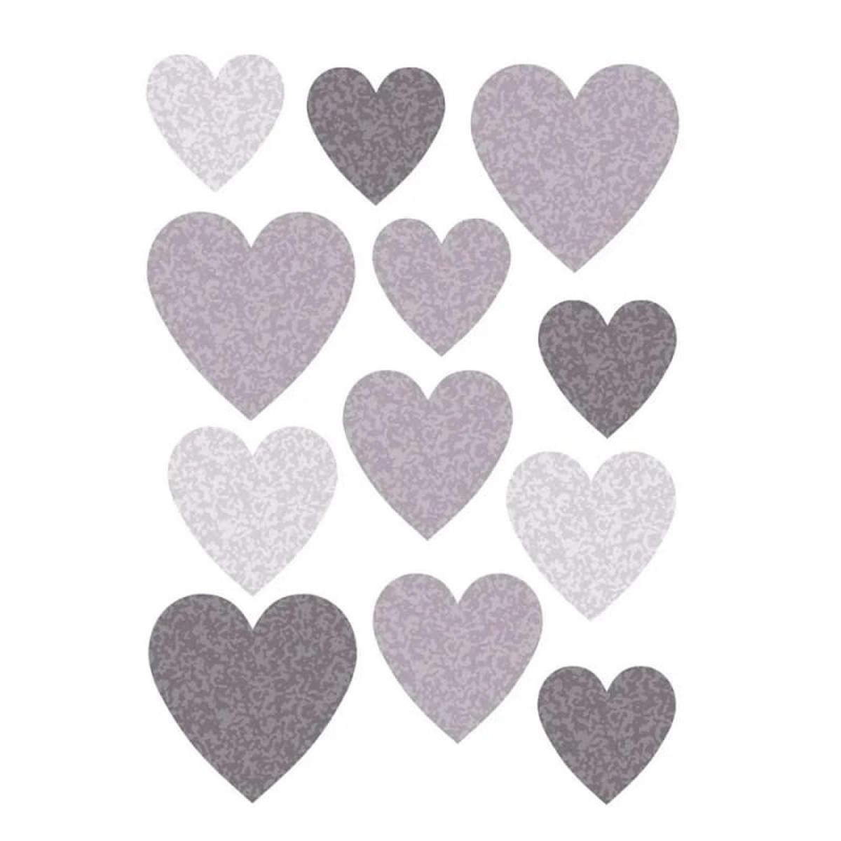 WANDSTICKER Buokids, Herzen, grau, Kinderzimmer - Grau, Kunststoff (48/5.5/46cm) - Buokids