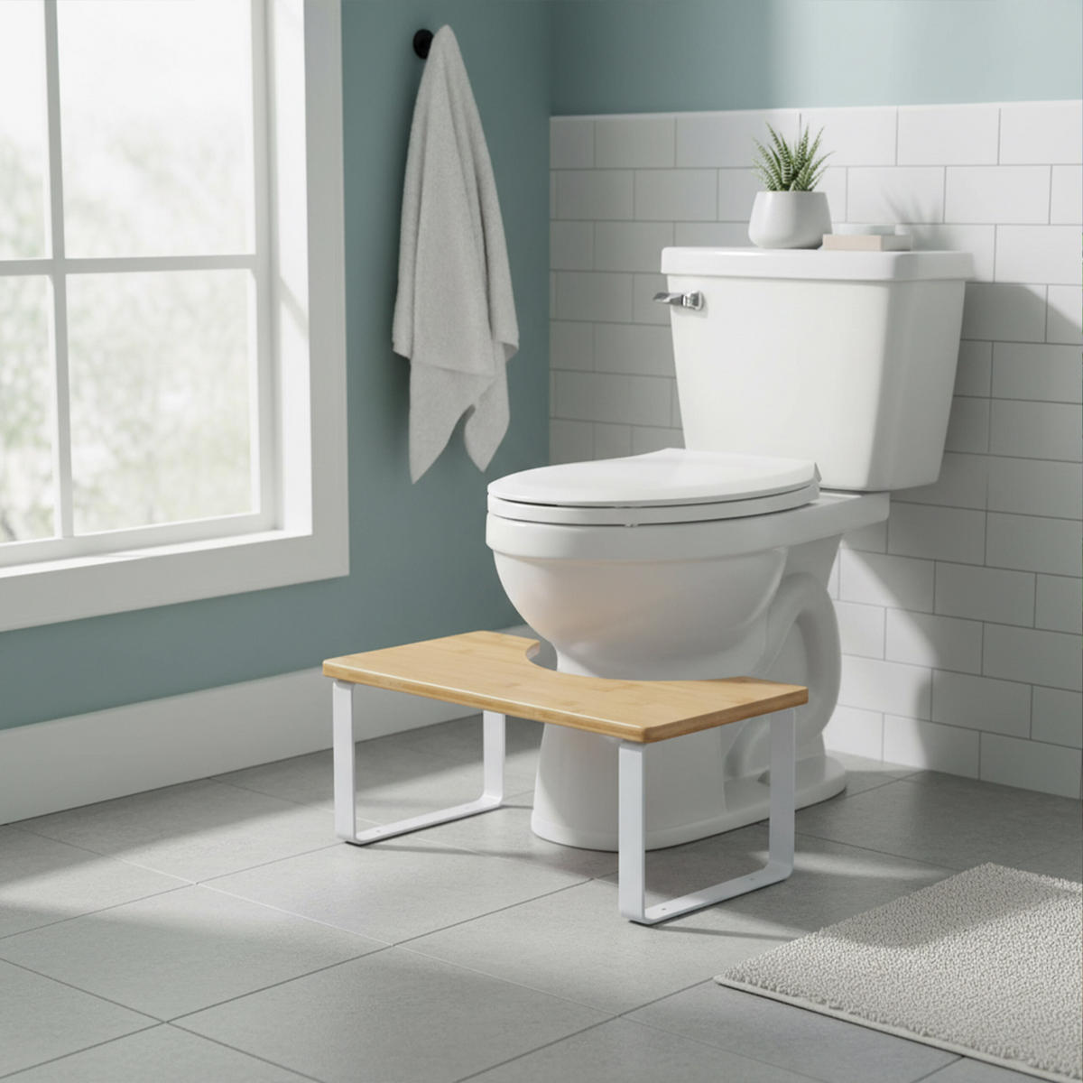 TOILETTENHOCKER - Multicolor, Holz/Kunststoff (44.5/18/23cm) - Relaxdays