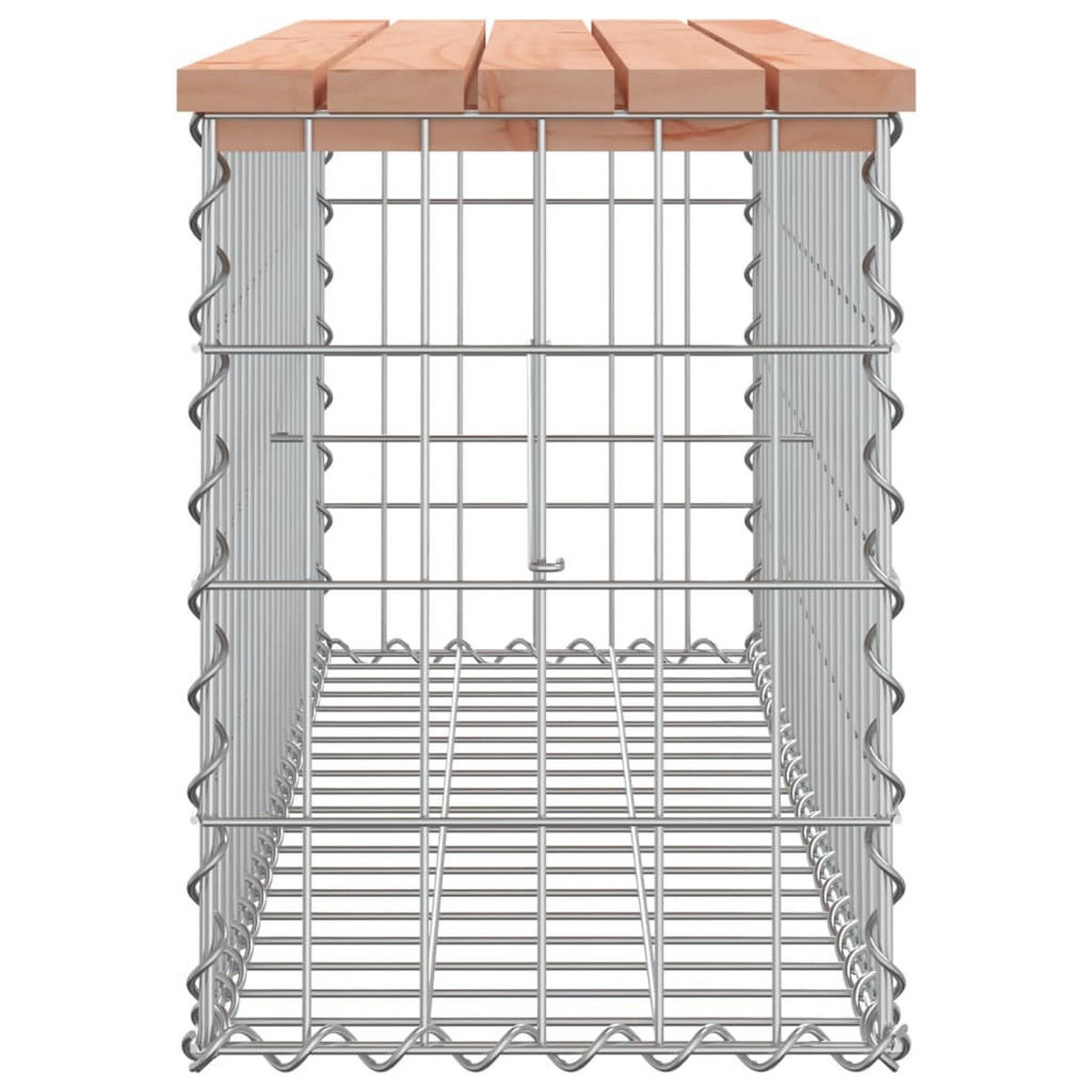 GARTENBANK Gabionen BIKS aus Stahl | 103x31,5x42cm Massivholz Douglasie - Rotbraun, Metall (103/42/31.5cm) - DELUKE