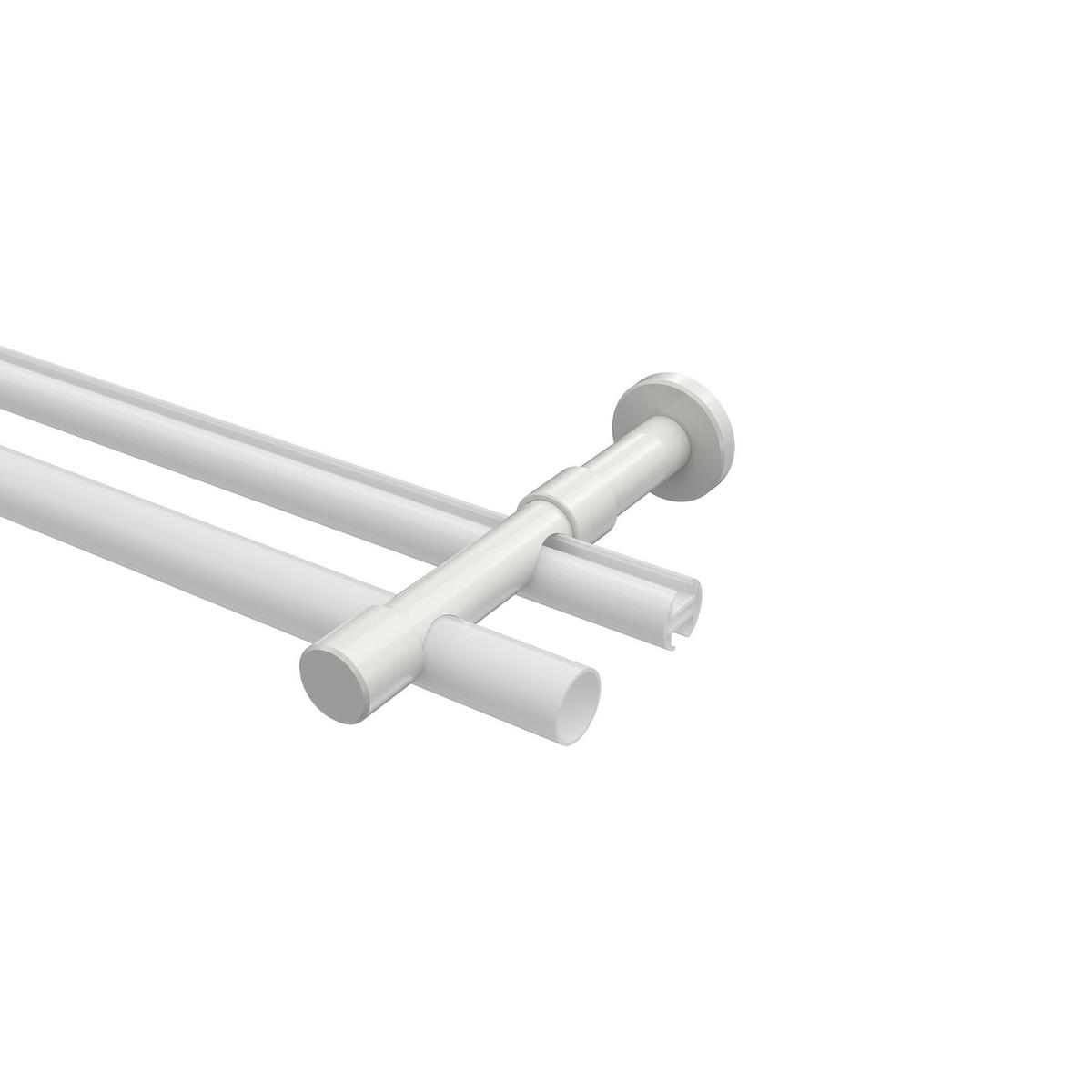 TRÄGER FÜR GARDINENSTANGEN 20 mm Ø, Prestige 2-läufig, Weiß - Weiß, Metall (16.2/4/4cm) - INTERDECO