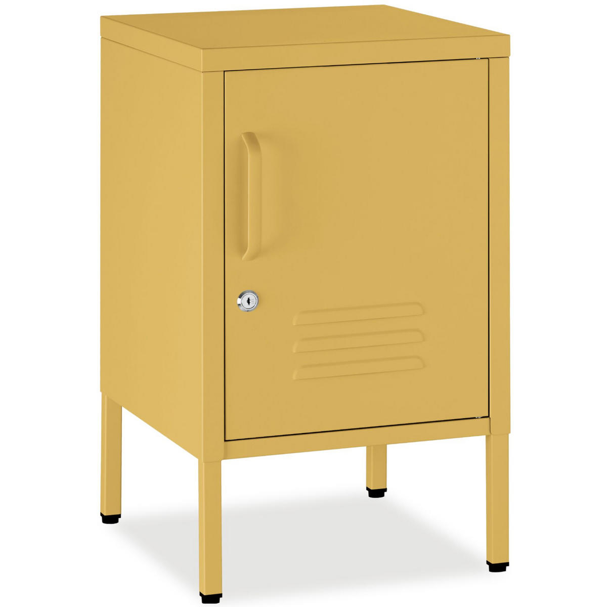 NACHTSCHRANK Baker, Kippschutz, höhenverstellbare Füße, gelb - Gelb, Metall (35/60.5/42.5cm) - tectake