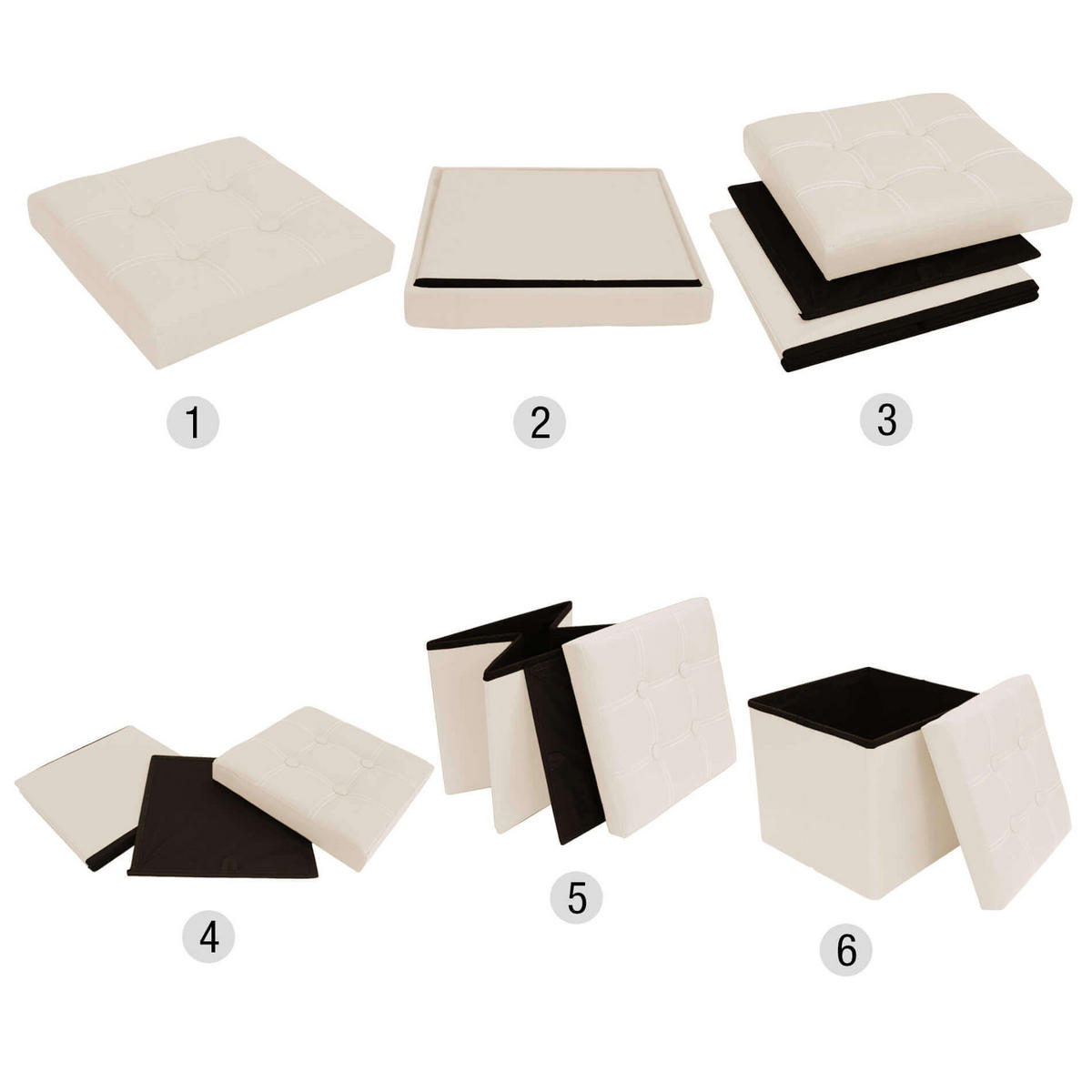 FUSSHOCKER Beige 30/30/30 cm - Beige, Textil (30/30/30cm) - Mobili Rebecca