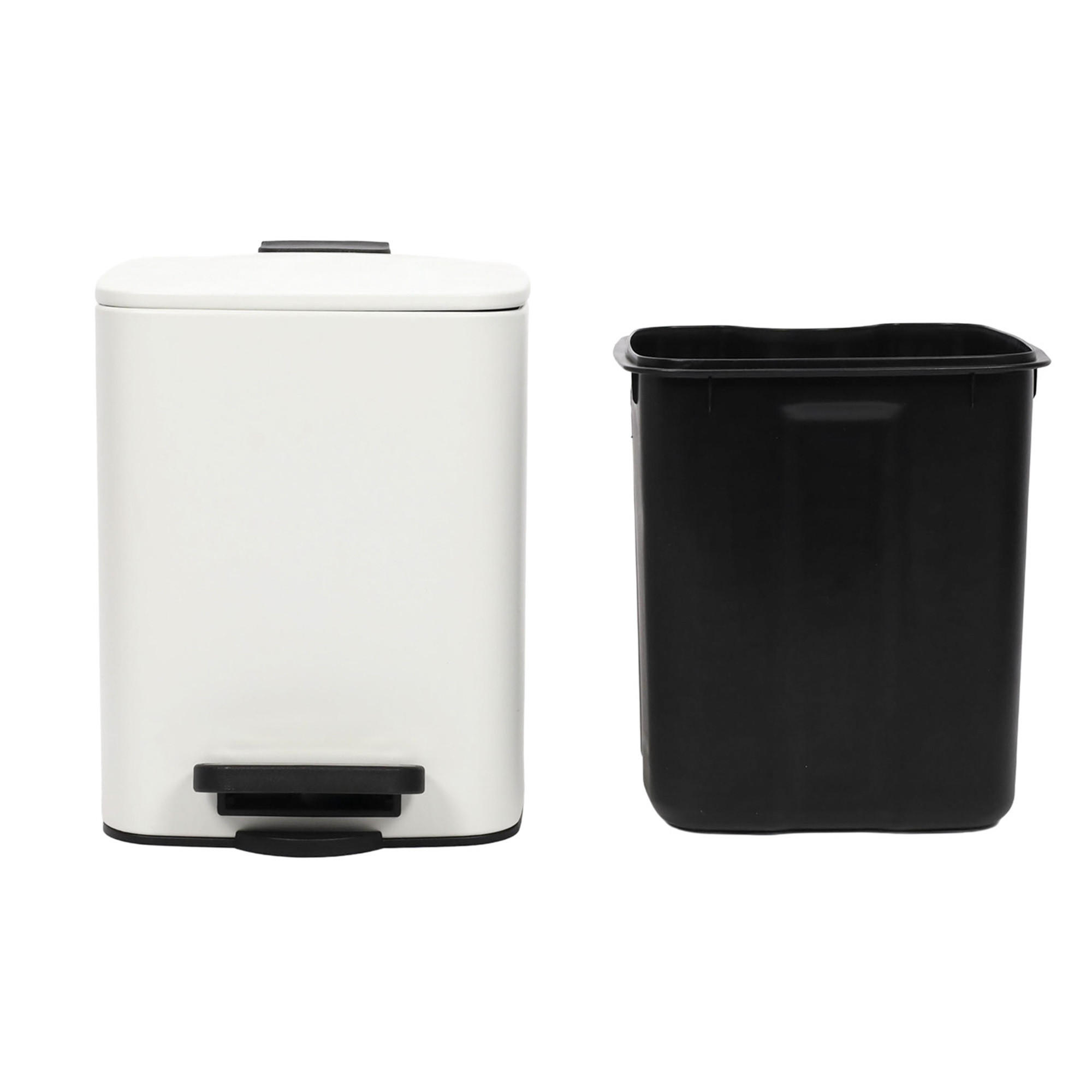 TRETEIMER Natrio 6 l - Weiß, Metall (19.5/25/23.5cm) - NUXIO