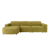 ECKSOFA Cursal Round L-Form, Stoff Salvador, Olive, Links - Olivgrün, Holz (284/166cm) - Kaiser Möbel