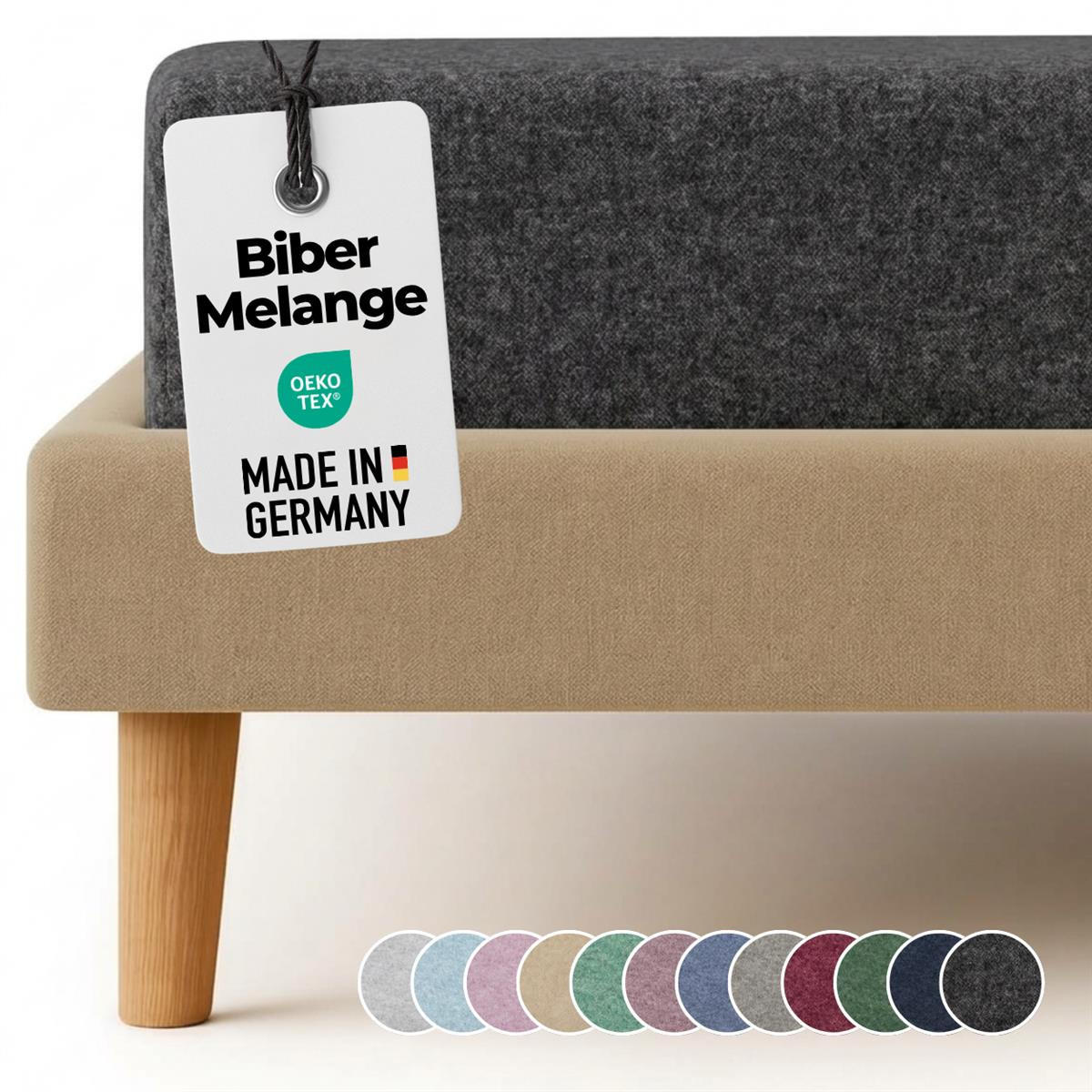 BIBER-SPANNBETTLAKEN 140x200 - 160x200 cm Made in Germany! Warme Winter Flanell Bettlaken aus 100% Baumwolle, Spannbetttuch Anthrazit - Anthrazit, Textil (140/200cm) - Carpe Sonno