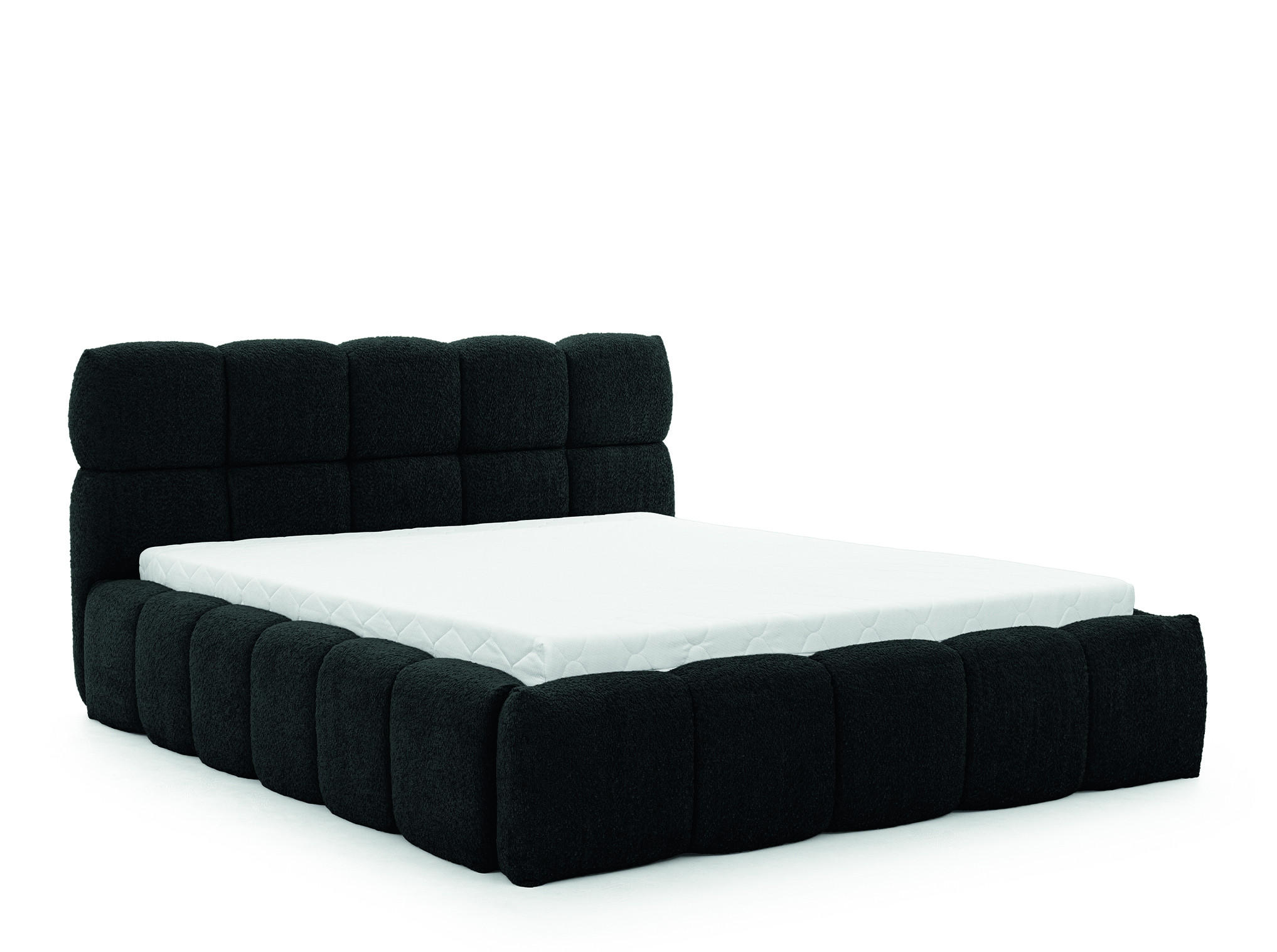 AN Furniture Store Polsterbett Schwarz 200x200 cm