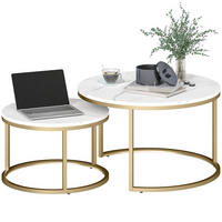 COUCHTISCH DE-15794 2er-Set nestbar Weiß - Weiß, Metall (78.5/78.5/46.5cm) - ComfortXL