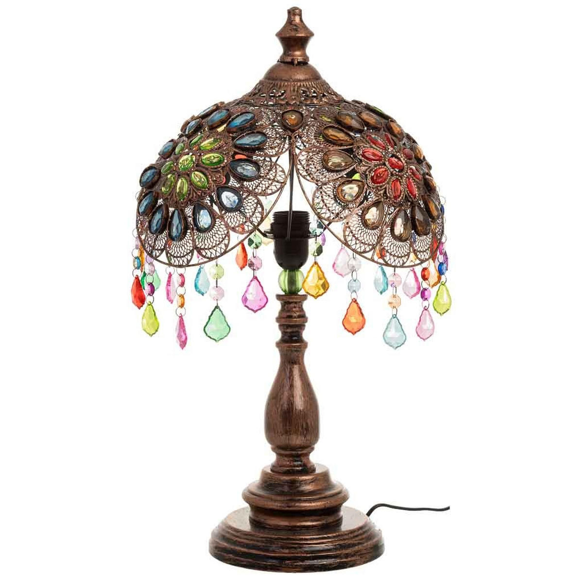 LAMPE aus Metall und Glas, 35x30cm - Multicolor, Metall (35/35/30cm) - Wanderlust