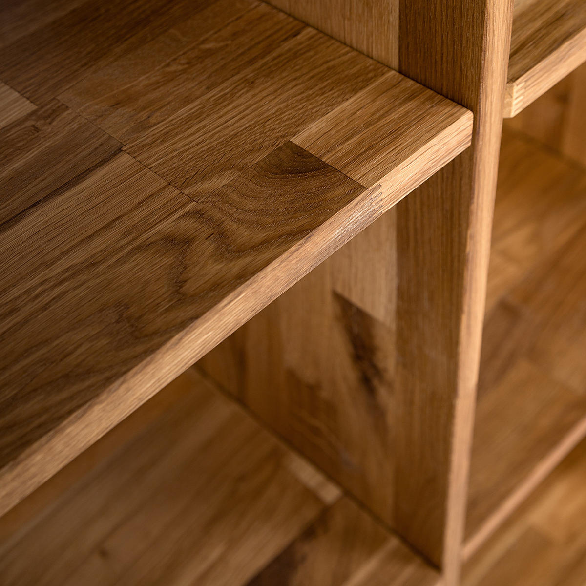 REGAL - Massivholz - Eichefarben, Holz (186/186/35cm) - home24