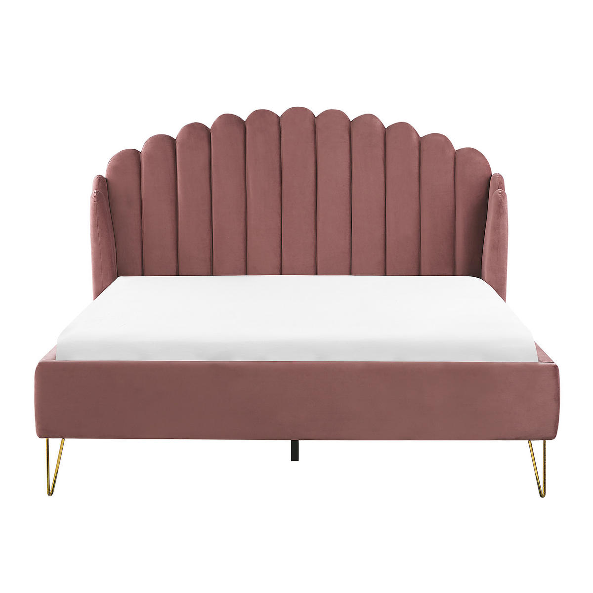 POLSTERBETT 160/200cm Rosa Ambillou - Pink, Textil (160/200cm) - Beliani