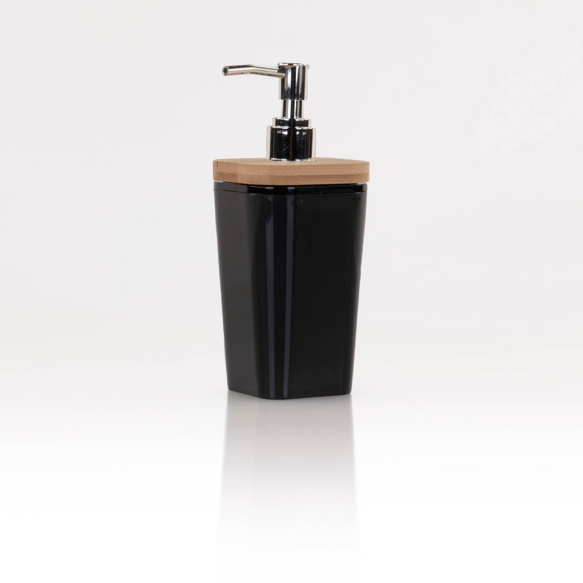 SEIFENSPENDER Bambus-Element 7,5/7,5/17,5 cm - Schwarz, Kunststoff (7.5/17.5/7.5cm) - Bathroom solutions