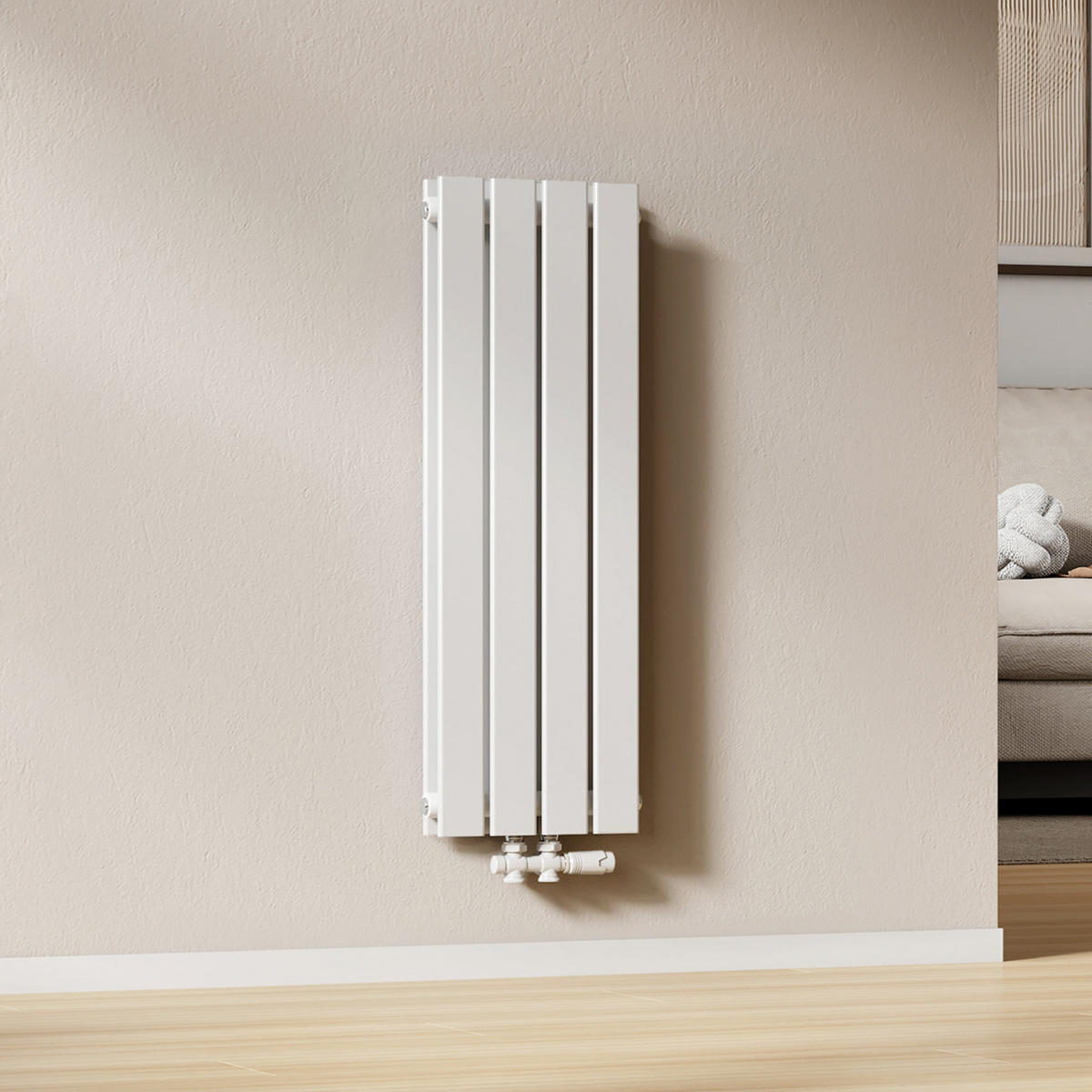 HEIZKÖRPER Flachheizkörper Weiß 90/30/6,3 cm - Weiß, Metall (30/90/6.3cm) - EMKE