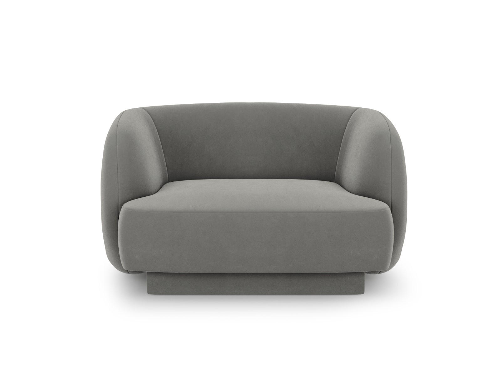 SESSEL Miley aus Samt hellgrau - Hellgrau, Textil (90/70/103cm) - Micadoni
