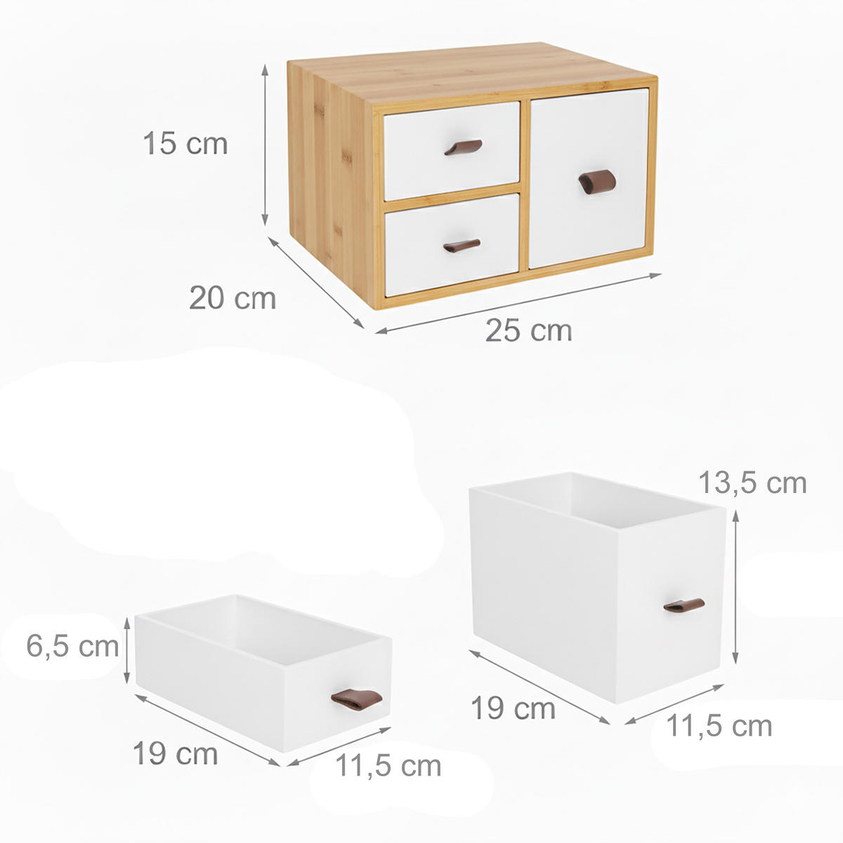 SCHUBLADENBOX - Multicolor, Holz/Holzwerkstoff (20/25/15cm) - Relaxdays