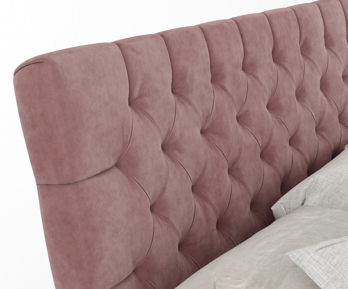 BOXSPRINGBETT Seraphine Rosa 160/200 cm - Schwarz/Rosa, Holz/Holzwerkstoff (160/200cm) - Maison de Reve