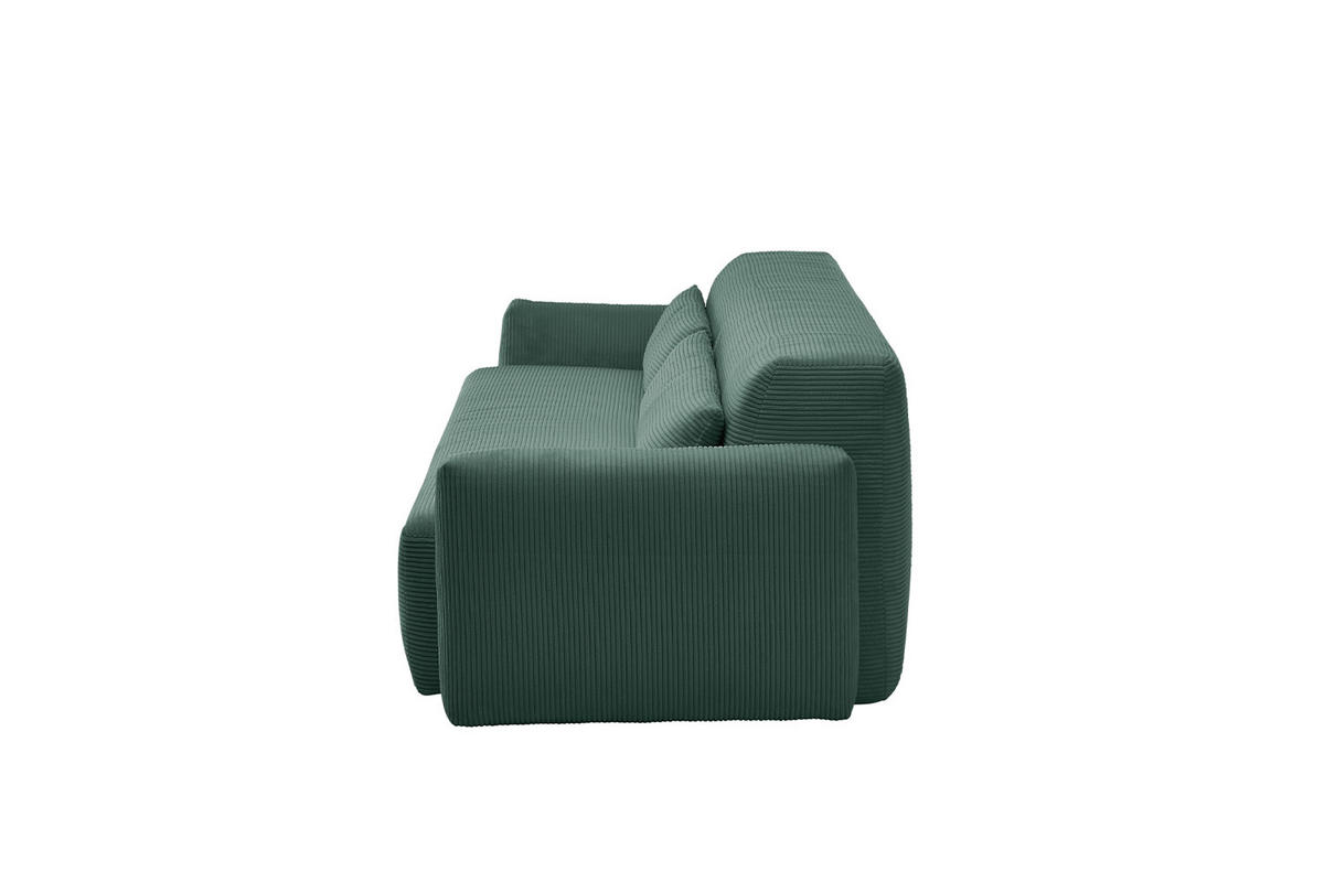 SCHLAFSOFA NEO Smaragdgrün Cord - Smaragdgrün/Schwarz, Kunststoff/Textil (233/75/108cm) - KAWOLA