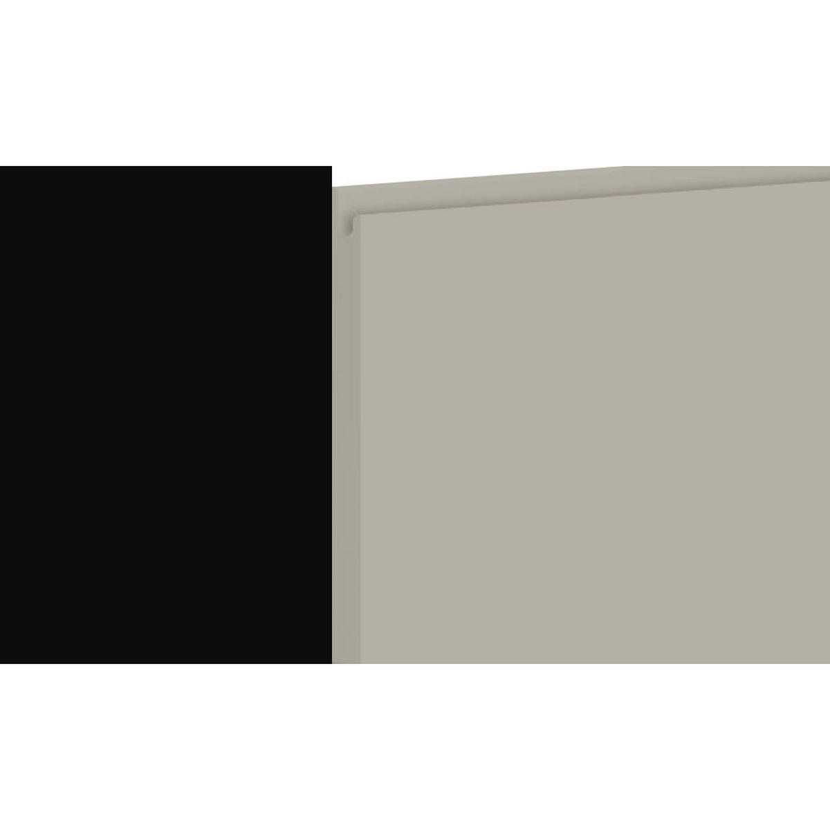 MIKROWELLENUMBAUSCHRANK Avellino W2MK/60 cashmere Acryl matt / Schwarz 60 / 32,5 / 72cm - Beige/Schwarz, Holz/Holzwerkstoff (60/72/32.5cm) - Feldmann-Wohnen