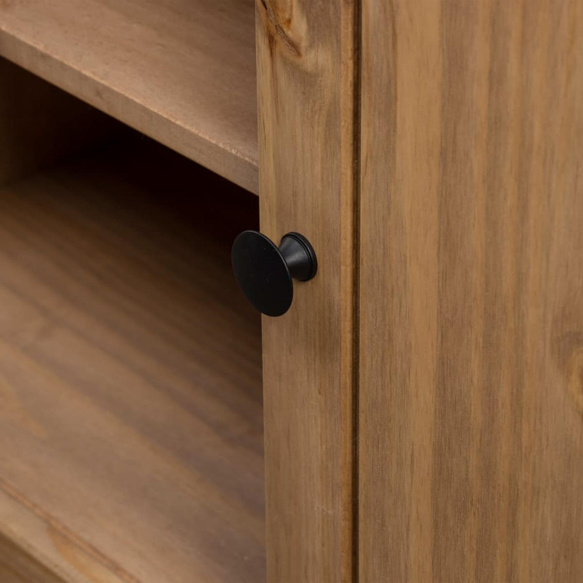 LOWBOARD mit 2 Türen, 2 Fächern 120/40/50 cm aus Massivholz Panama-Kiefer - Braun, Holz (120/50/40cm) - vidaXL