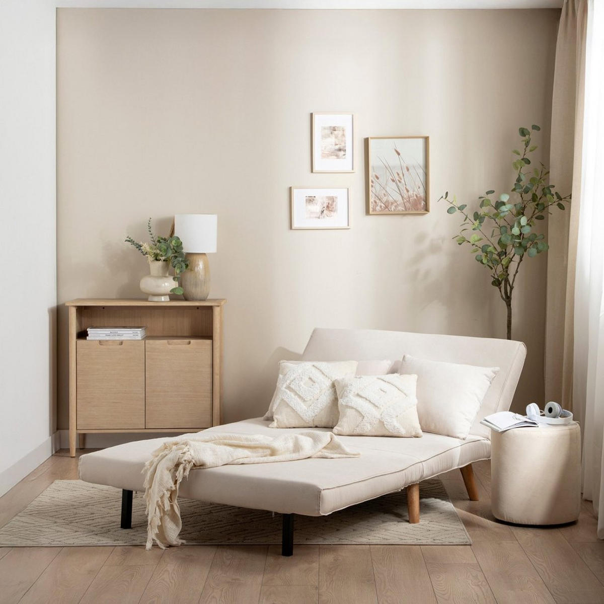 SCHLAFSOFA Noa Beige 117 cm x 79 cm - Beige, Textil (117/79/75cm) - Klast Home