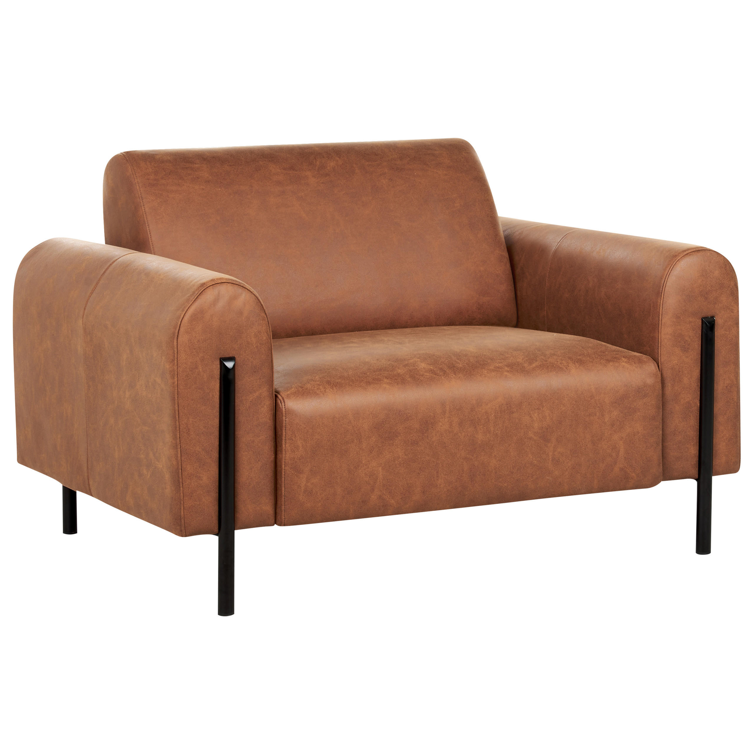 SESSEL Goldbraun Askim - Schwarz/Braun, Textil (123/79/95cm) - Beliani