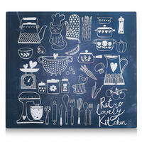 GLASSCHUTZPLATTE für Herd — groß Lovely Küche 56/50 cm - Dunkelblau, Glas (50/56cm) - ZELLER