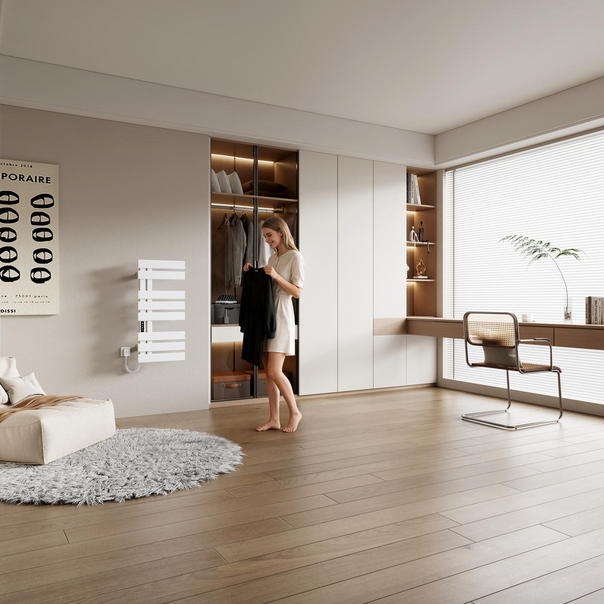 ELEKTRIČNI RADIJATOR S WLAN TERMOSTATOM bijeli 85/40 cm - bijela, metal (40/85/11cm) - EMKE