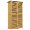 GARTENSCHRANK, Kiefernholz, Gelb - Gelb, Holz (46.5/160/87cm) - Outsunny