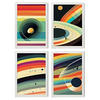 POSTER Set mit 4 Abstrakt Kurve Moderne Galaxien A3 Weißer Rahmen - Weiß, Papier (29.7/3cm) - Nacnic