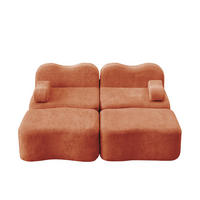 SOFA od baršuna u narančastoj boji - narančasta, tekstil (167/70/192cm) - Flora Grace
