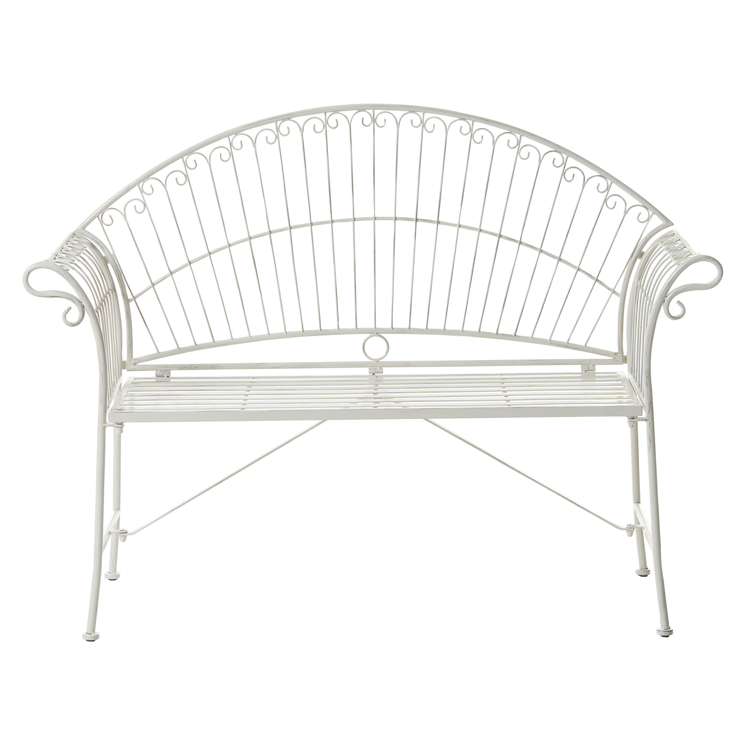 ZAHRADNÍ LAVICE 130 cm Kov Krémově bílá Gualea - bílá/krémová, kov (130/97/61cm) - Beliani