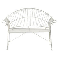 ZAHRADNÍ LAVICE 130 cm Kov Krémově bílá Gualea - bílá/krémová, kov (130/97/61cm) - Beliani