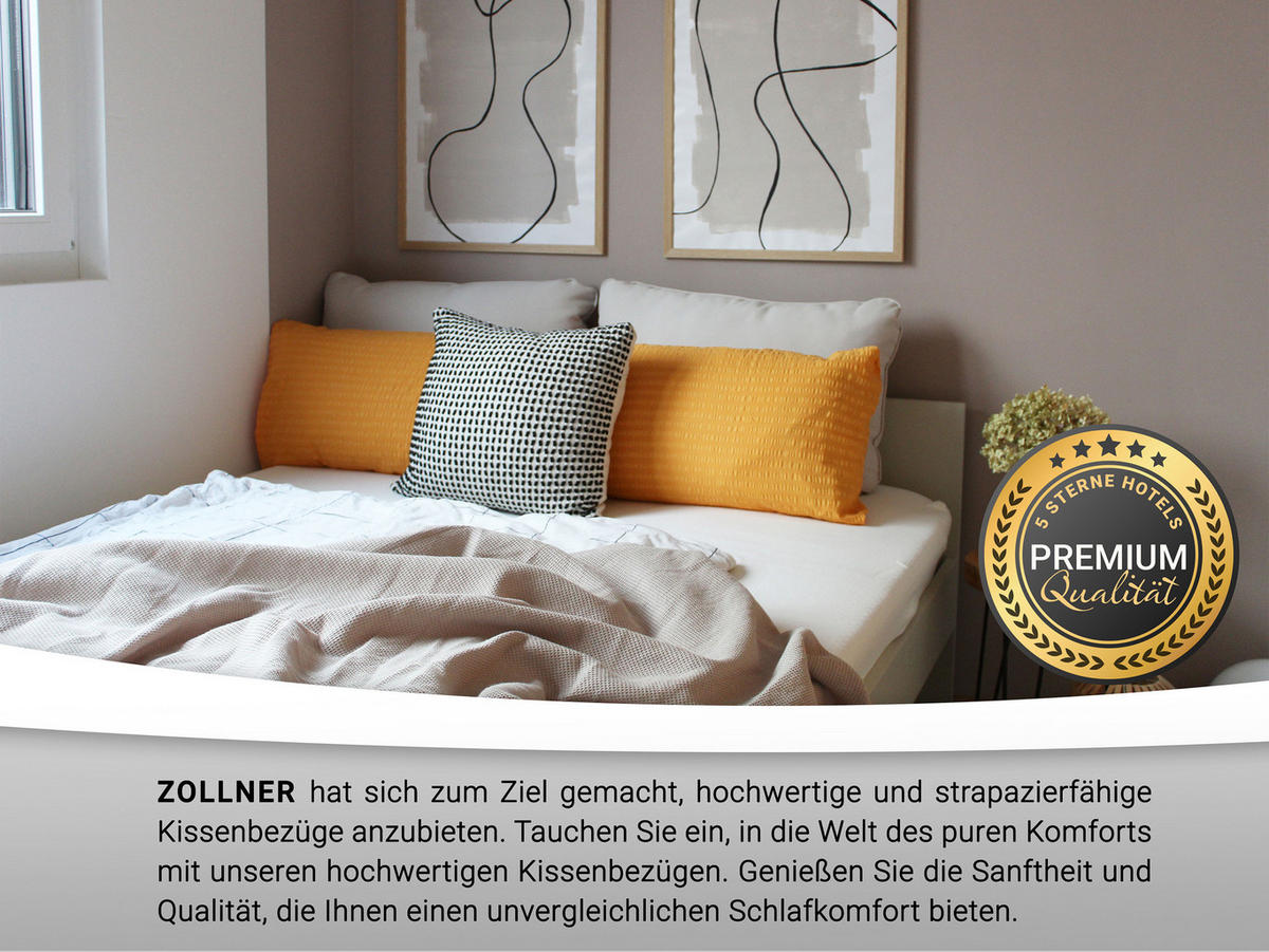 KISSENBEZUG, 2er-Set, 40x80 cm, 100% Baumwolle, Orange - Orange, Textil (40/80cm) - Zollner