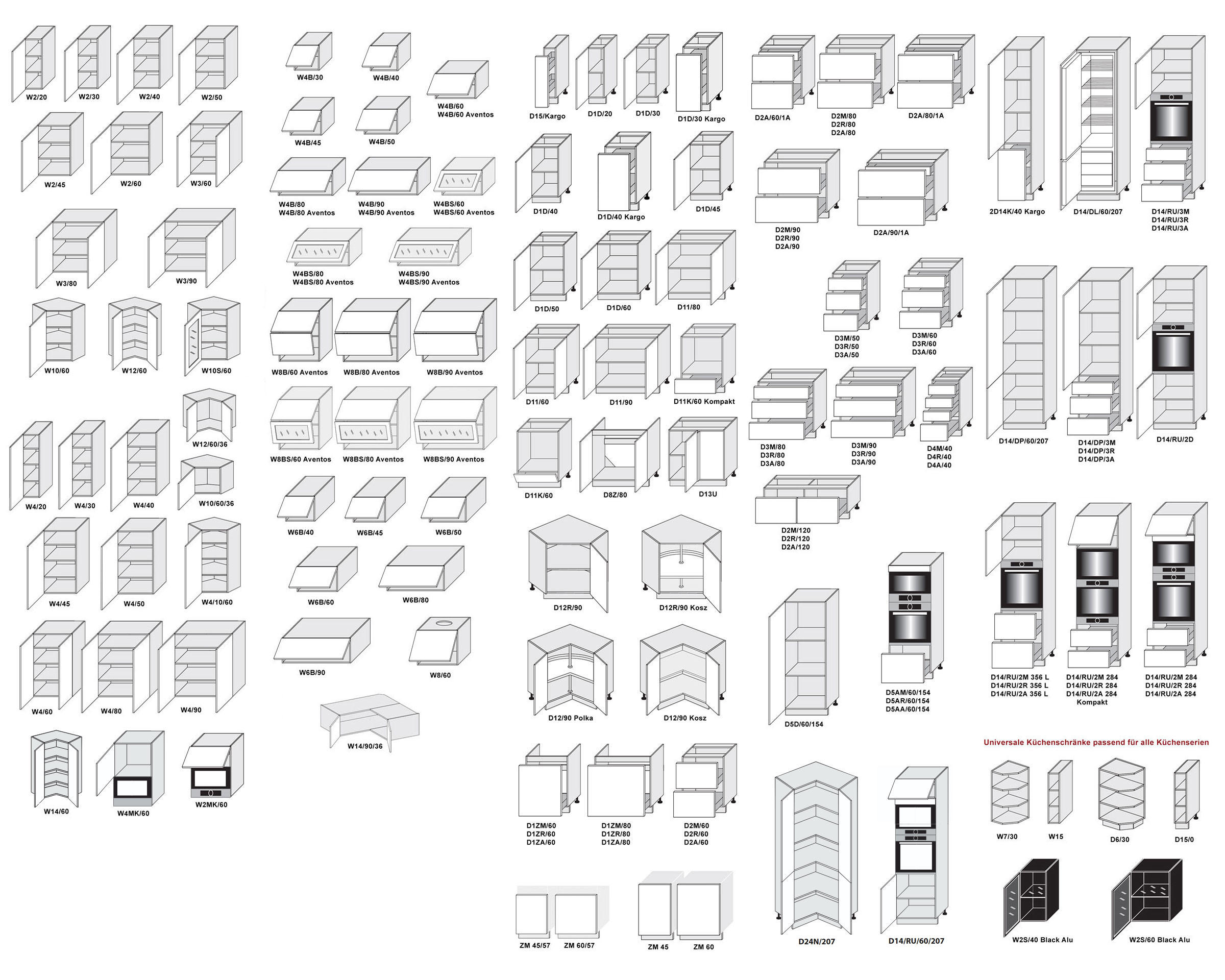 Thumbnail - Feldmann-Wohnen Klapphängeschrank, Creme, Schwarz, Holz, 1 Fächer, Rechteckig, 80x36x32.5 cm, Küchen, Küchenmöbel, Küche...
