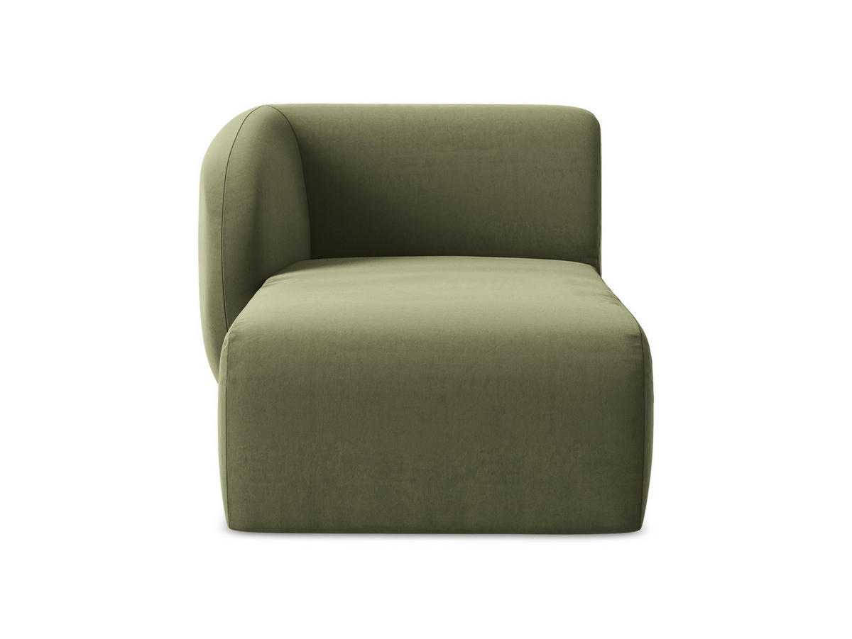 SOFAELEMENT Links Samt Stoff Grün - Schwarz/Olivgrün, Holzwerkstoff/Kunststoff (91/75/166cm) - Makamii