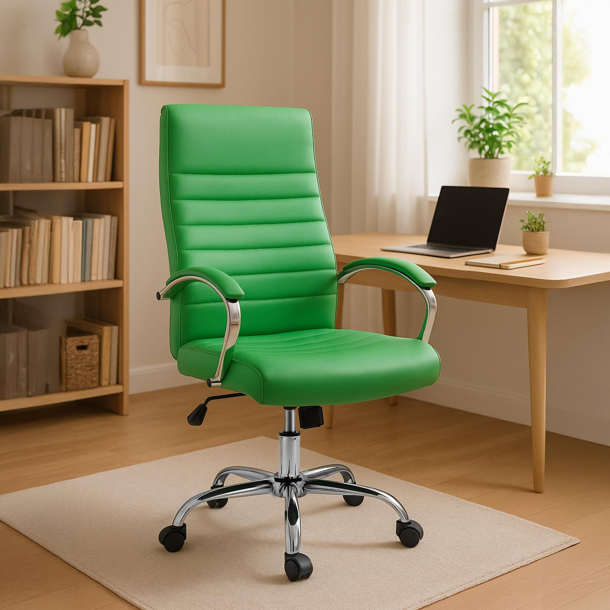 CHEFSESSEL Lederlook Grün - Grün, Textil/Metall (60/110/68cm) - CLP