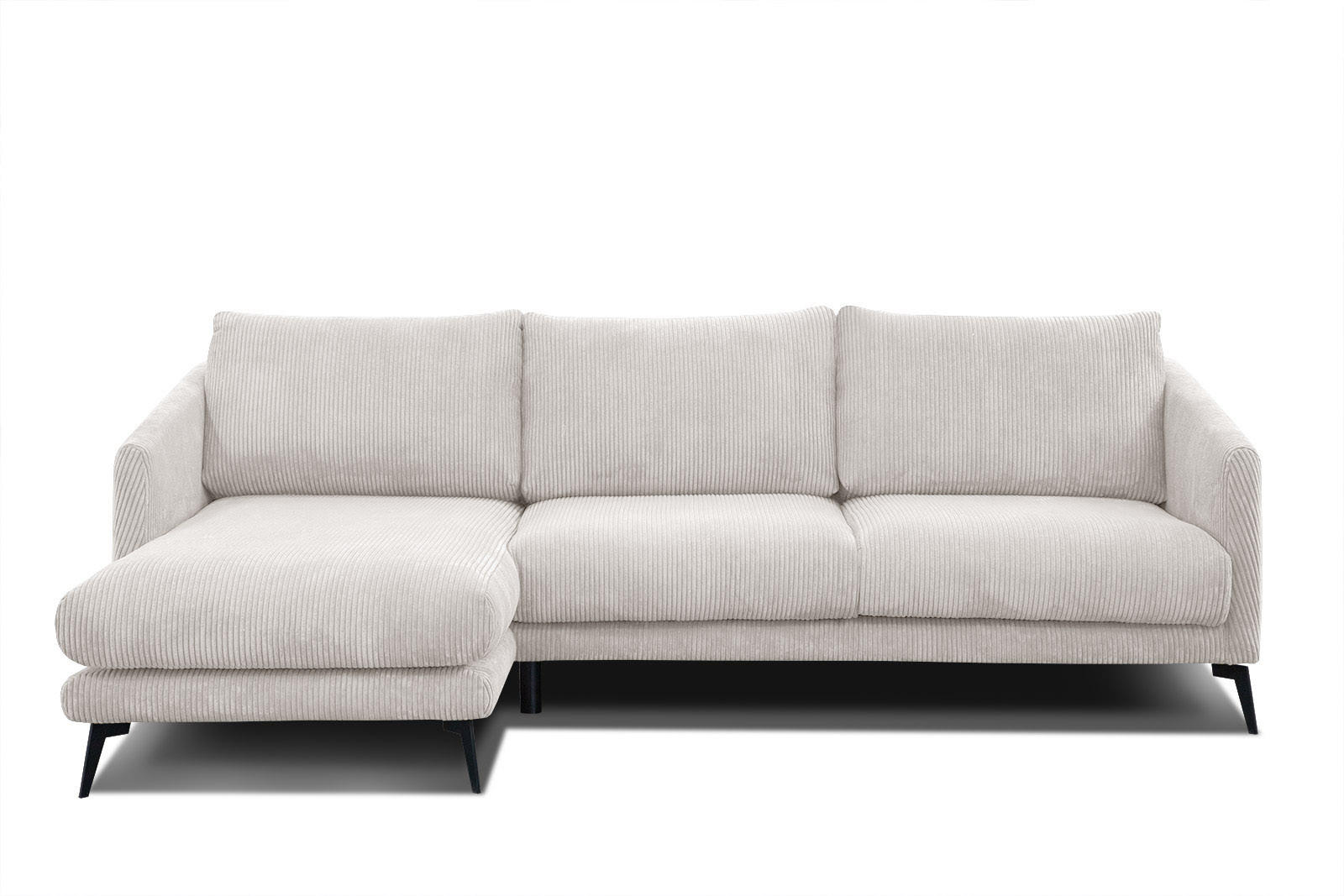 ECKSOFA VILT 4-Sitzer, weiß - Schwarz/Weiß, Holzwerkstoff/Textil (156/255cm) - Courtois Laville
