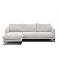 ECKSOFA VILT 4-Sitzer, weiß - Schwarz/Weiß, Holzwerkstoff/Textil (156/255cm) - Courtois Laville