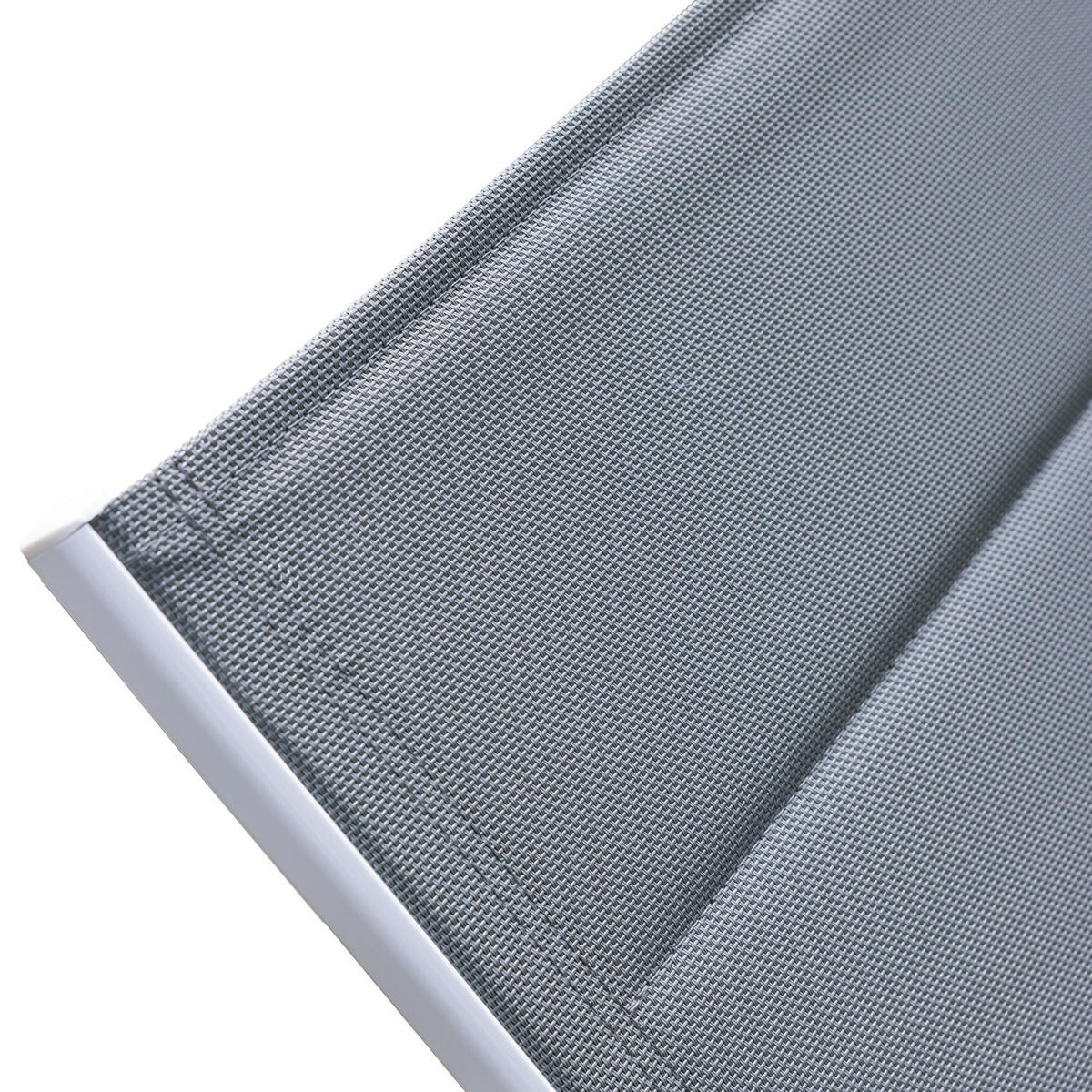 SONNENLIEGEN Barbados Grau und Weiß 2 Plätze - Grau, Metall (61/95/198cm) - Happy Garden