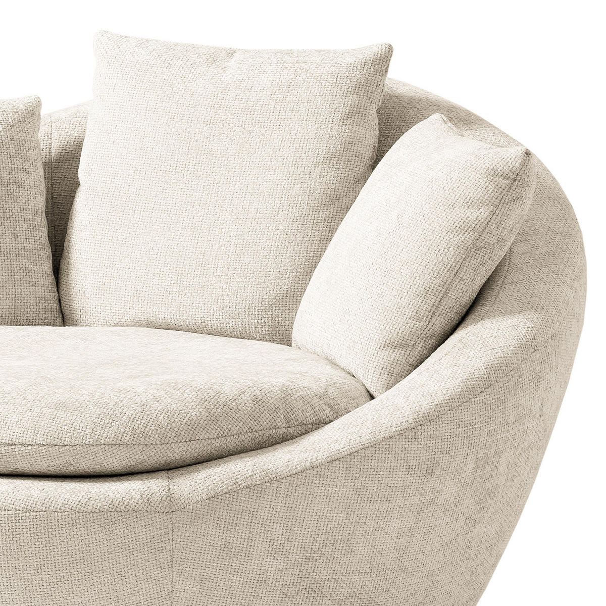 DREHSESSEL - Webstoff - Beige/Schwarz, Textil/Metall (133/80/112cm) - home24