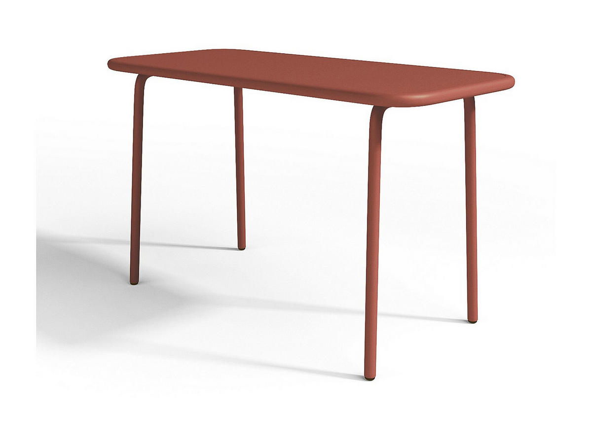 GARTENTISCH - 4 -Sitzer - Stahl - terracotta - POPAYAN - Braun, Metall (37/80/49cm) - Vente-Unique