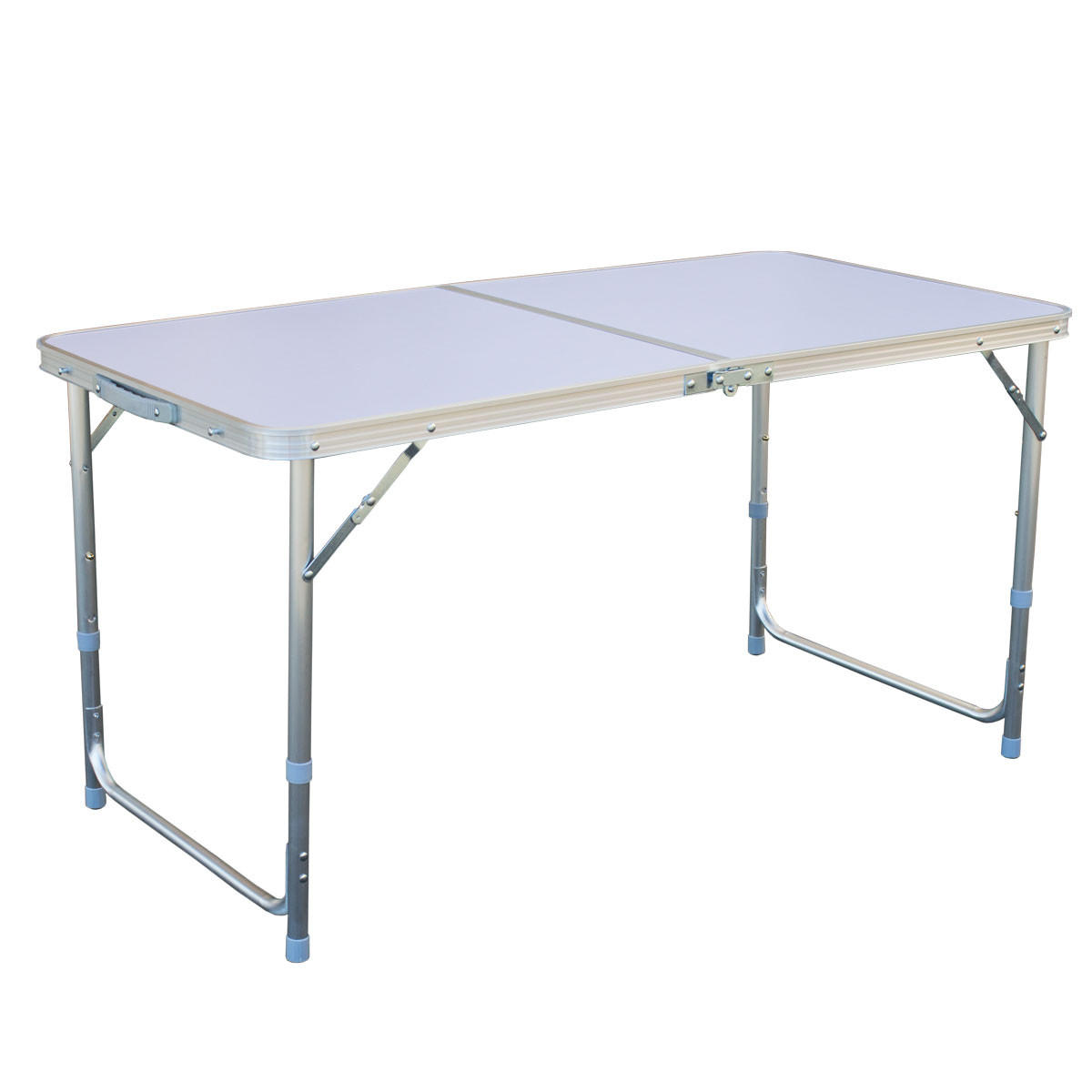 CAMPINGTISCH mit Hocker Silber - Silberfarben, Metall - SVITA