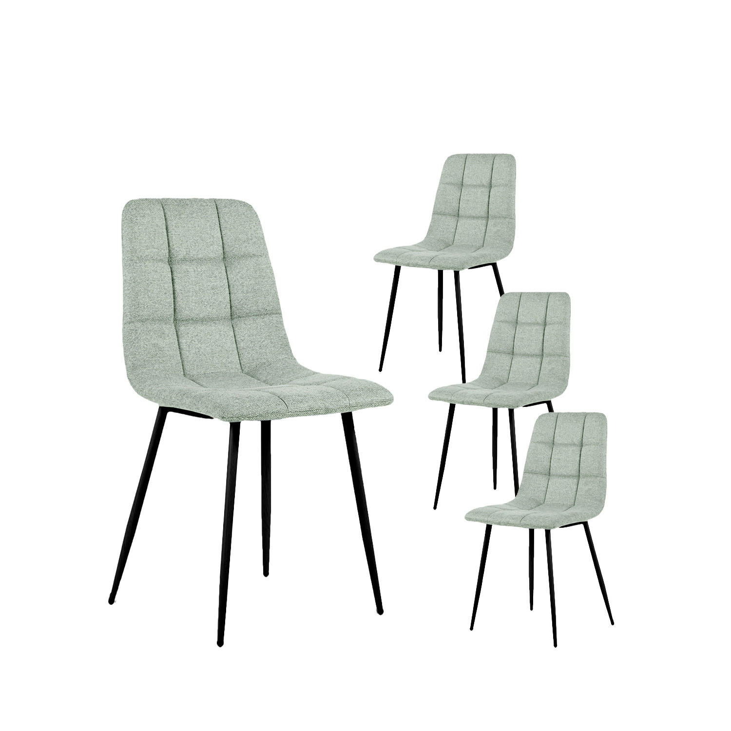 ESSZIMMERSTUHL Ailan Grün 43 cm x 88 cm 4er-Set - Grün, Textil (43/88/56cm) - Klast Home