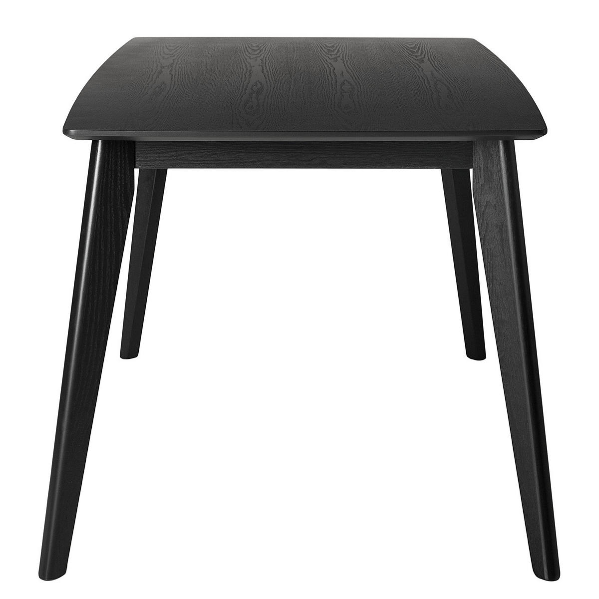 ESSTISCH - Esche teilmassiv - Esche Schwarz - Schwarz, Holz/Holzwerkstoff (80/140/75cm) - home24