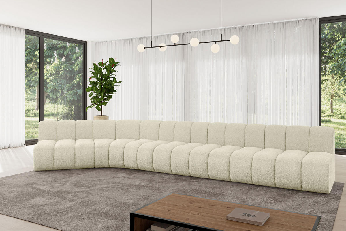 ECKSOFA modulares Sofa Montra-L3 - 472x174x70 cm Beige - Beige, Holzwerkstoff/Textil (472/174cm) - ALTDECOR