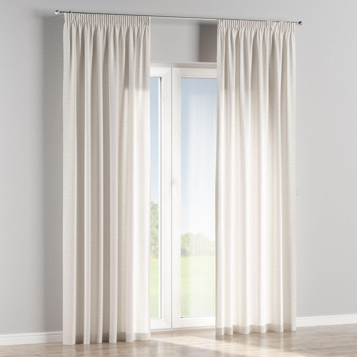 VORHANG Leinen elfenbein, 130x100 cm - Creme, Textil (130/100cm) - Dekoria